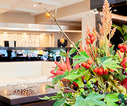 the luxurious atmosphere of our front lobby